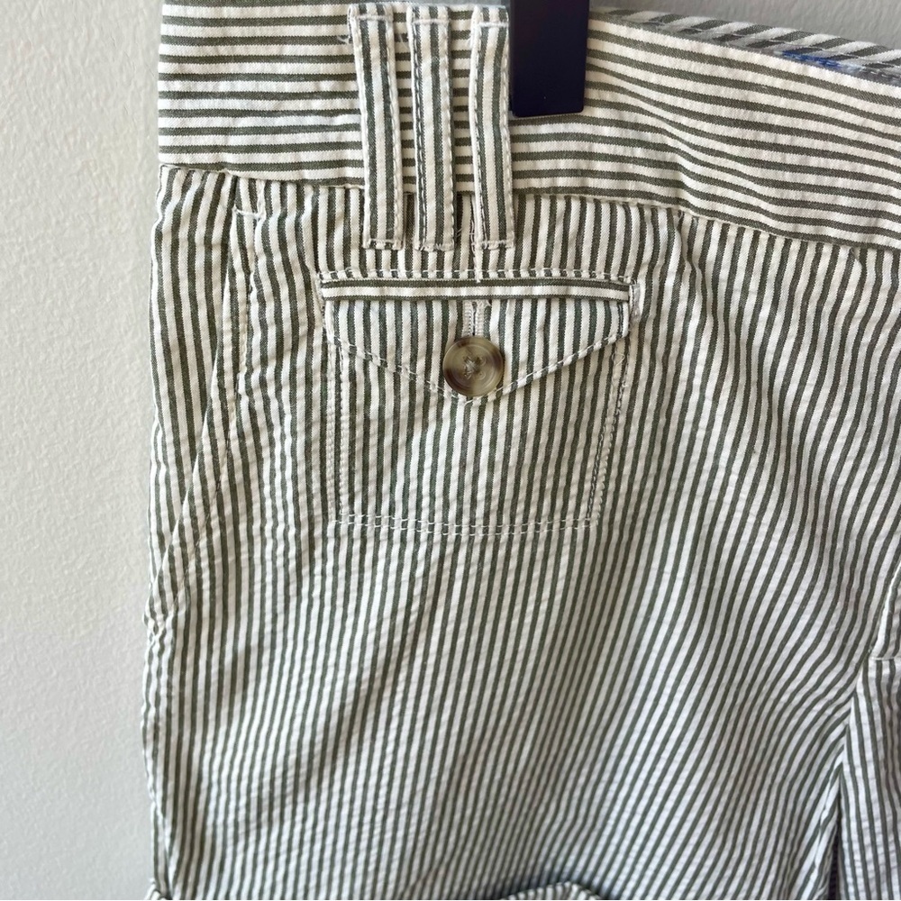 Banana Republic Sage Green Cream Striped Shorts - Picture 5 of 12